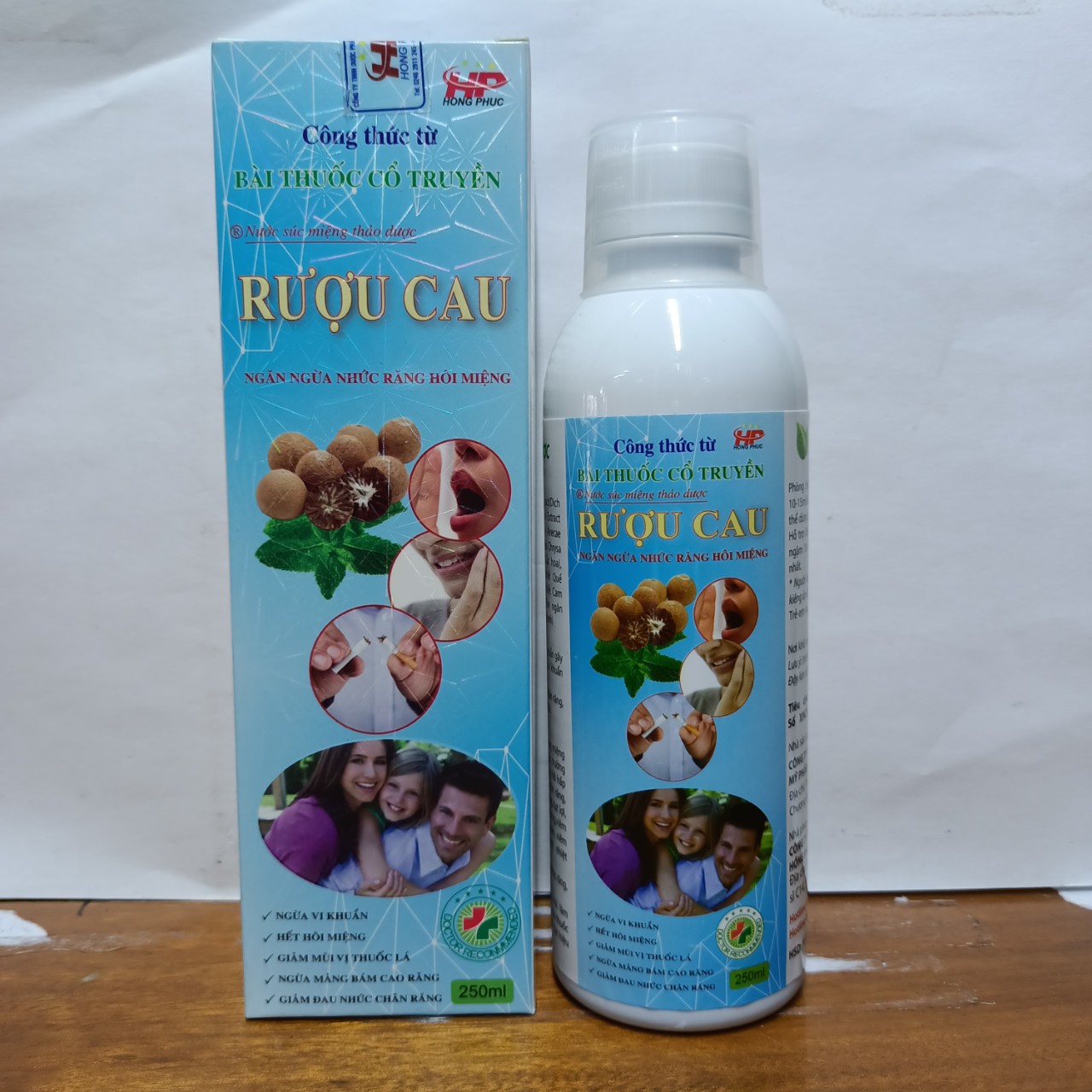 Nước súc miệng thảo dược Rưou Cau 250ml Hồng Phúc