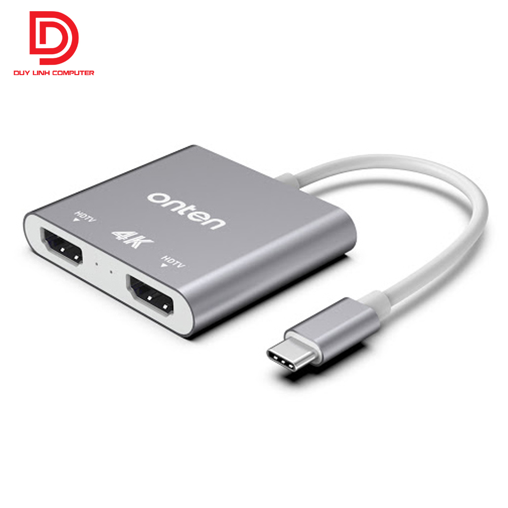 Cáp chuyển usb type c to 2 hdmi onten 9175b hỗ trợ 4k