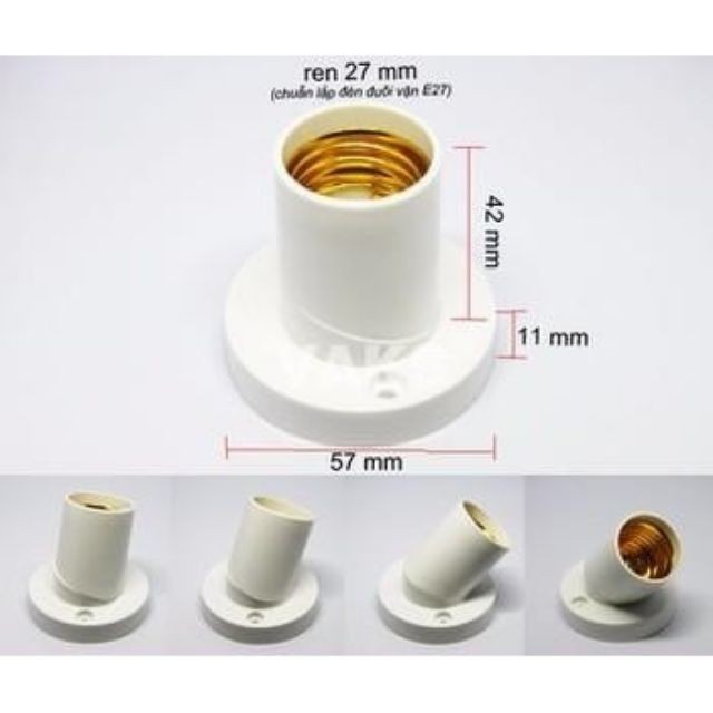 Đui bóng đèn đa năng xoay 180° - đuôi xoáy e27