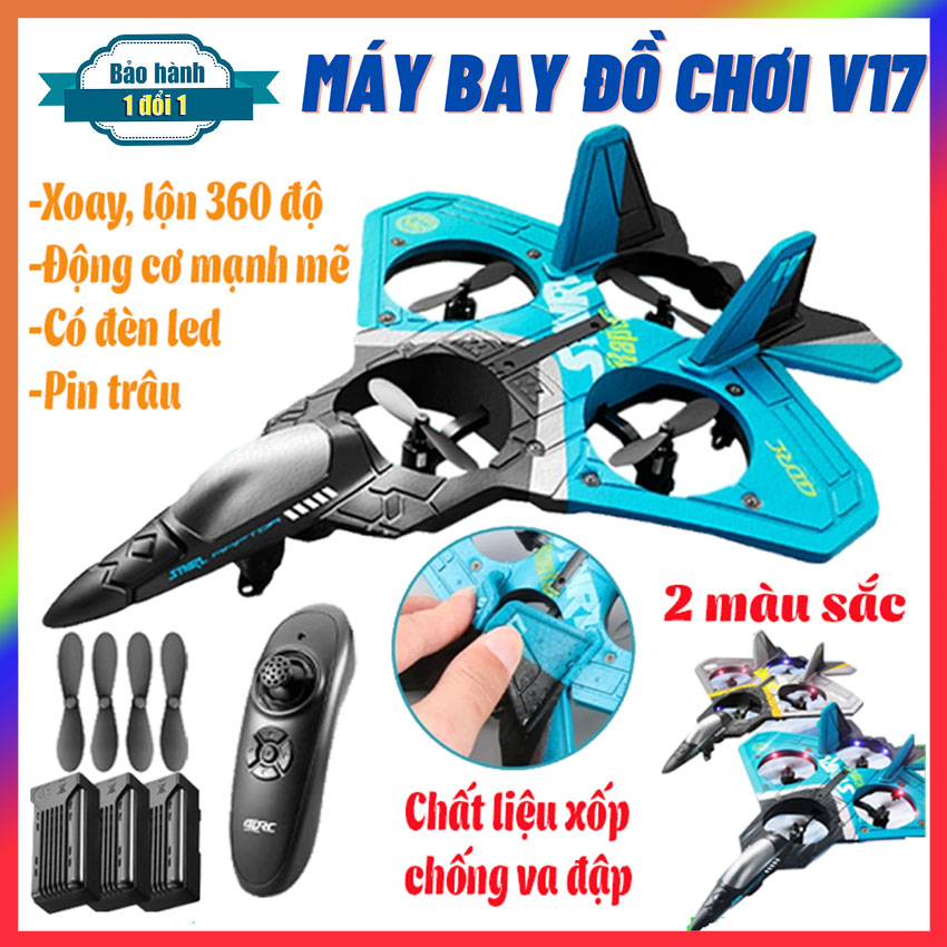 Máy bay điều khiển từ xa V17, máy bay điều khiển không người lái, máy bay đồ chơi, máy bay phản lực điều khiển từ xa giá rẻ, đồ chơi mô hình cho trẻ em, siêu bền, có khả năng chống chịu cao