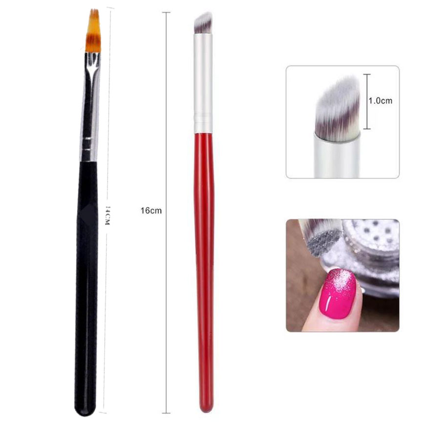 Cọ ombre đầu tròn, đầu dẹt cán gỗ làm nail phụ kiện nails giá rẻ - Cọ ombre đầu tròn, đầu dẹt cọ làm ombre