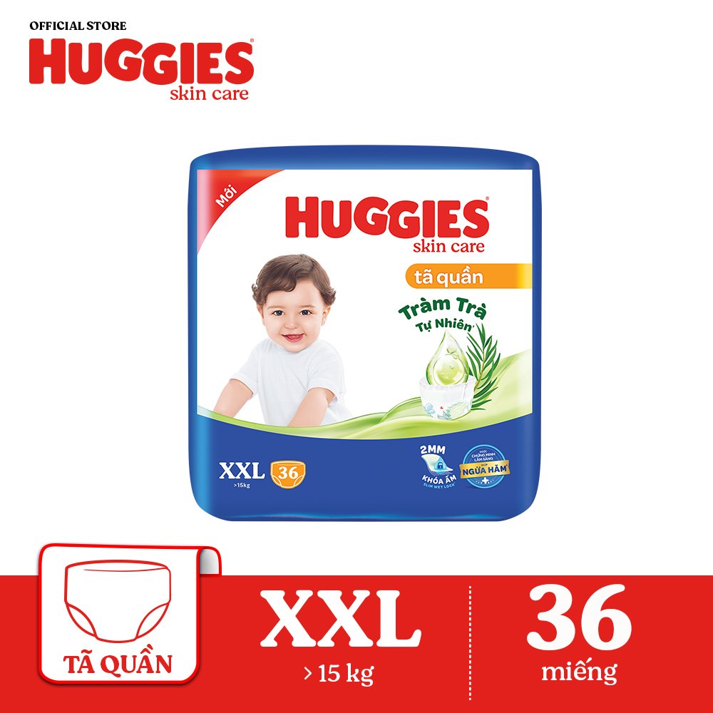 QTHuggies Tã/bỉm quần HUGGIES SKINCARE gói BIG JUMBO size XXL36