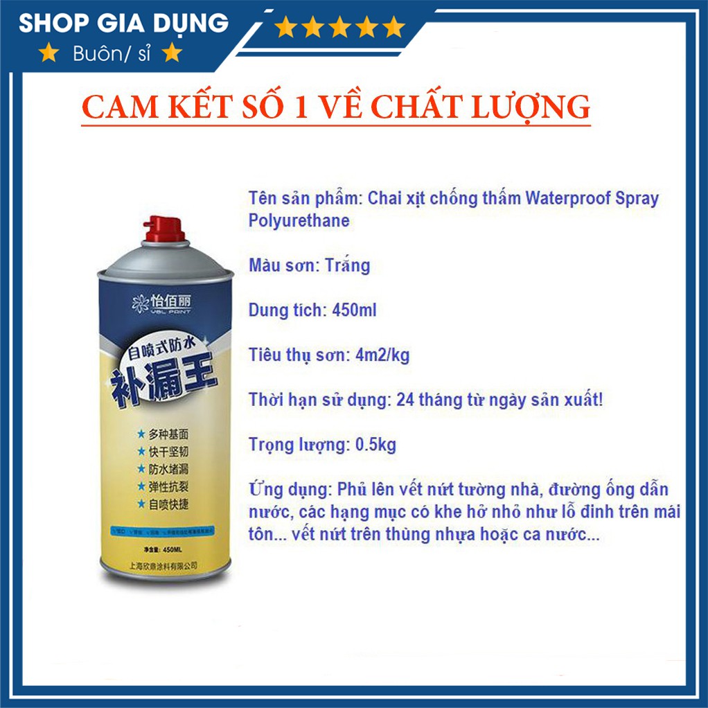 Bình xịt nano chống thấm nước, chống dột dạng xịt siêu tiện lợi