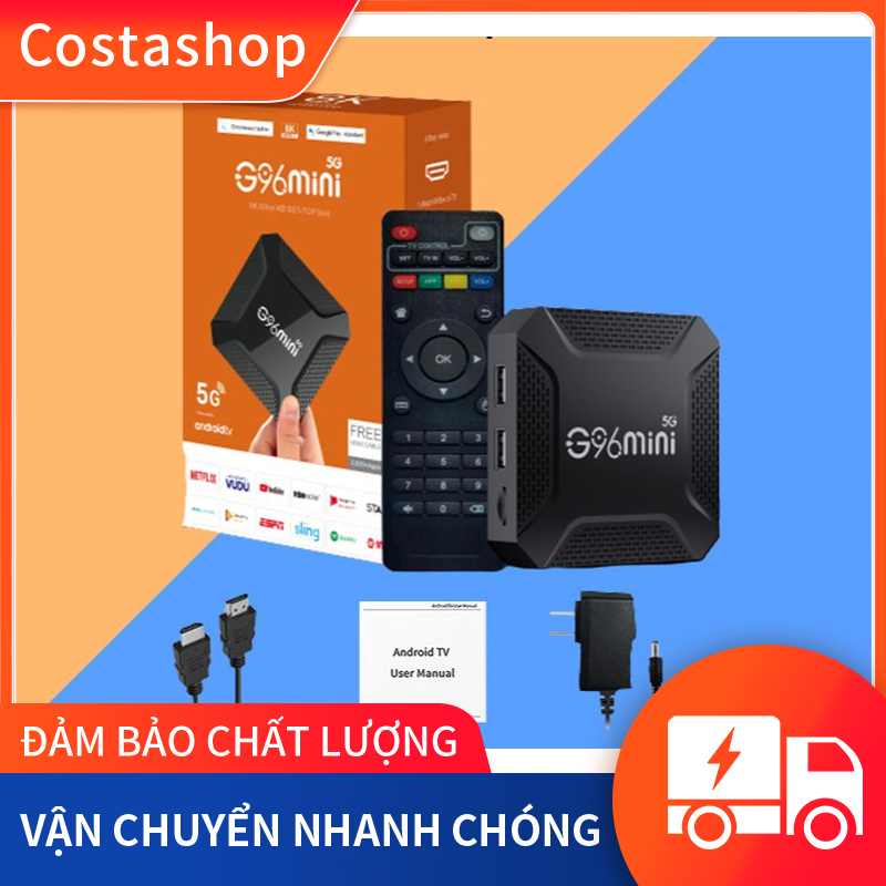 Android tv box g96mini 5g bản 4gb+64gb tiếng việt wifi 5g, android 13 , rk3528 8k hd wifi tv box tv box