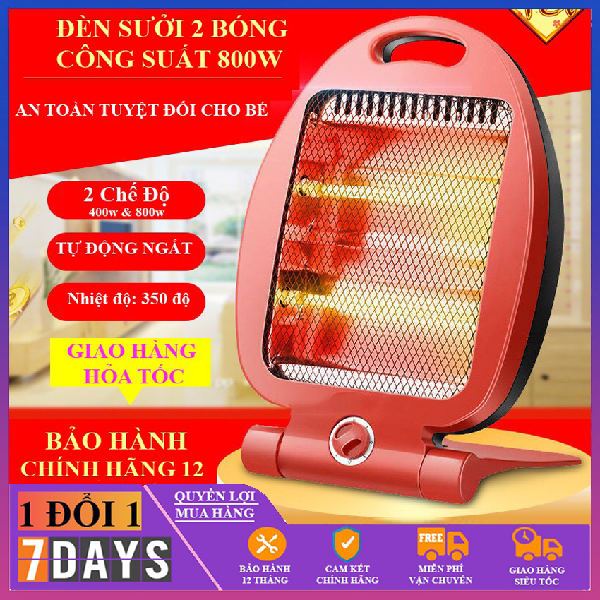 Đèn Sưởi Ấm 2 Bóng Hình Cá Sưởi Ấm Không Gian Rộng, Tự Động Ngắt Khi Đèn Đổ - Sử Dụng Siêu Tiết Kiệm Điện