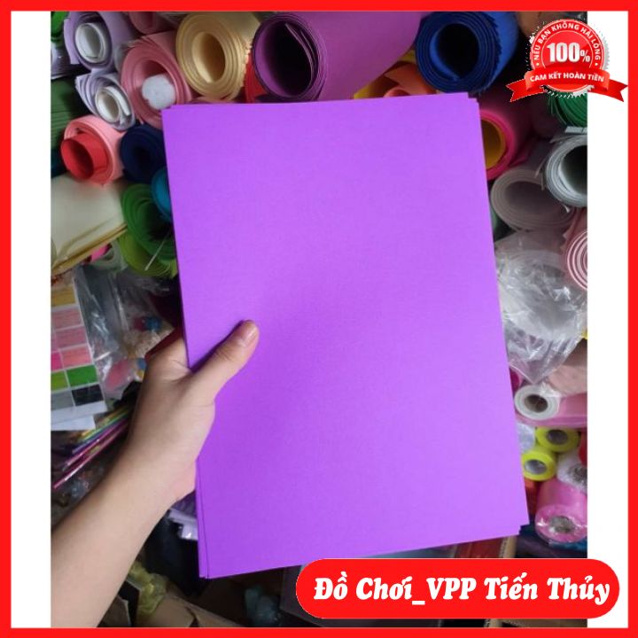 Bìa A4 màu tím sét 100 tờ. ĐL 160 gsm- Bìa màu chất lượng cao, giá siêu rẻ
