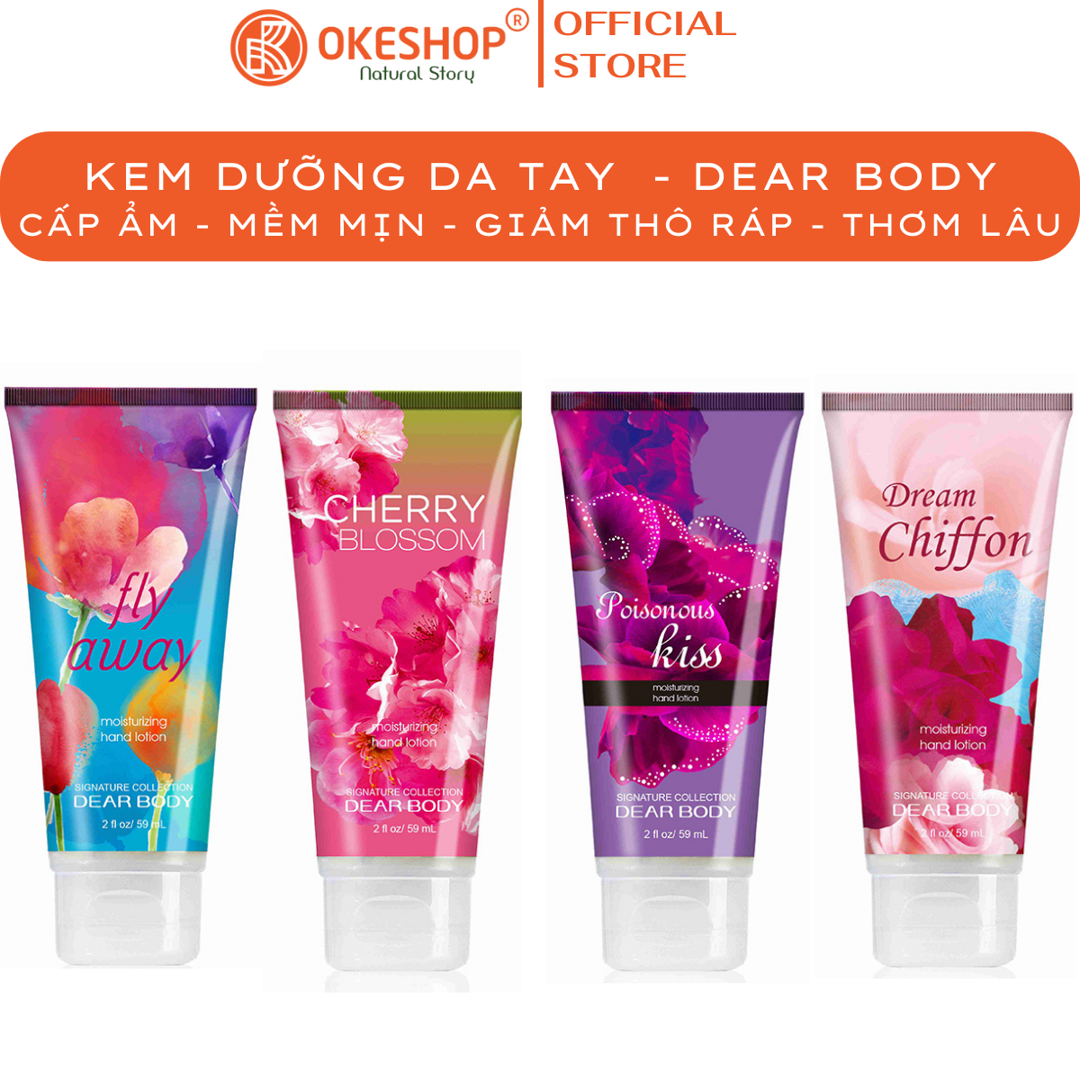 Dear body - kem dưỡng da tay - moisturizing hand lotion 59ml - giúp da tay mềm - mịn - mượt - giảm khô ráp