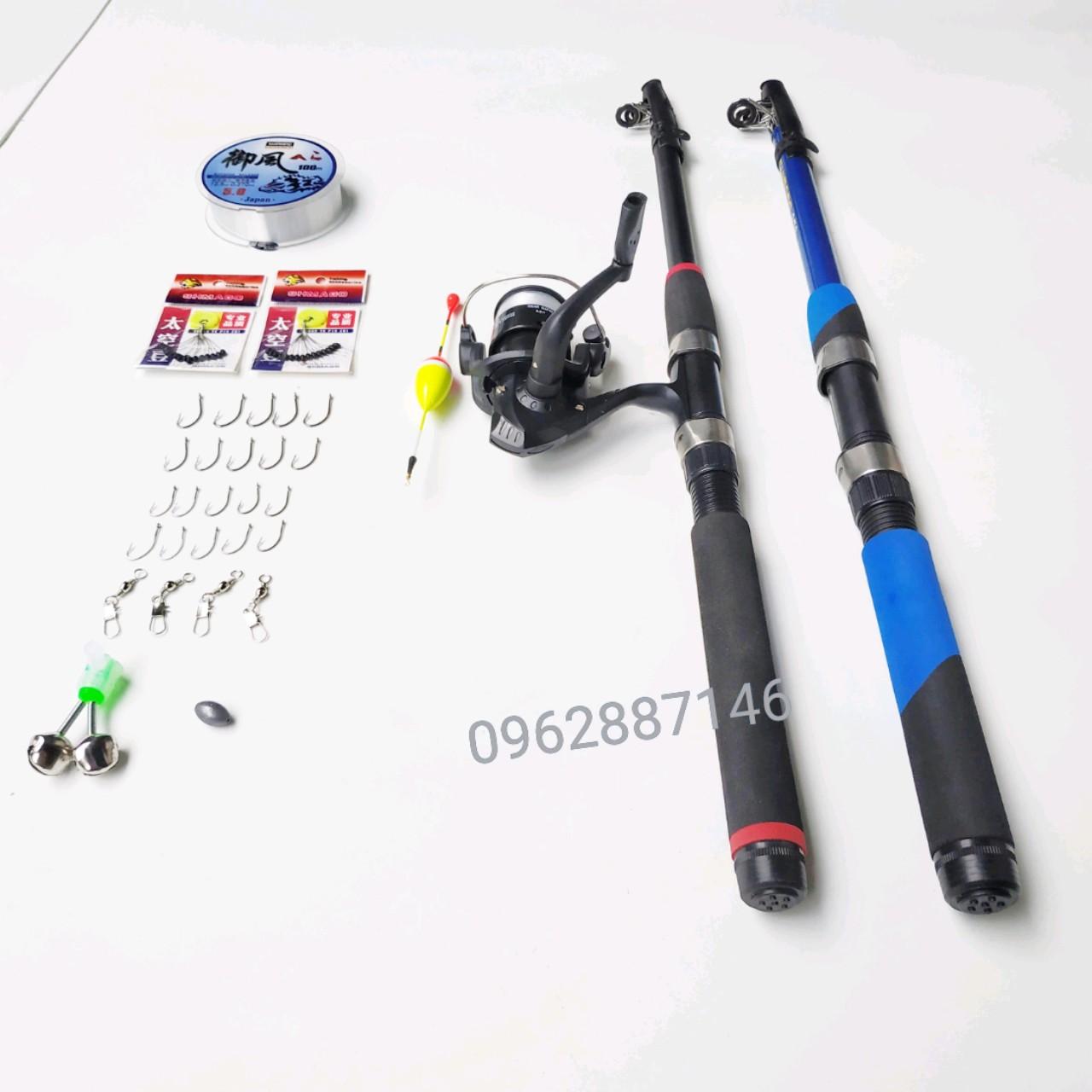Combo bộ cần câu cá rút shimano kèm máy và phụ kiện - Cần Câu Tuân Béo