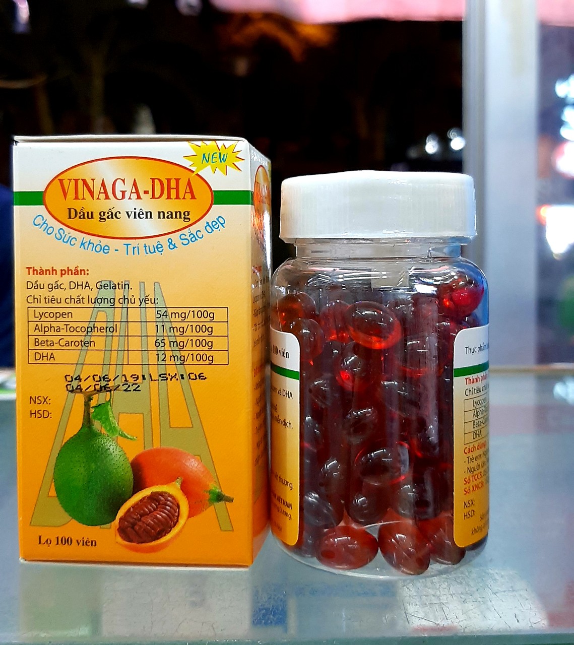 [HCM]Dầu gấc Vinaga lọ 100 viên