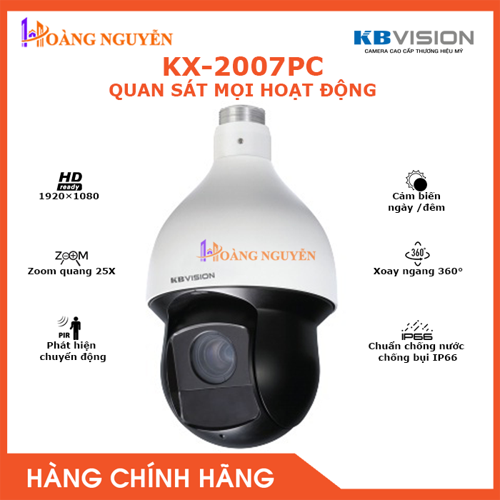 Camera speed dome kbvision kx-2007pc hồng ngoại 150m 2.0mp - zoom quang 25x - công nghệ hoàng nguyễn