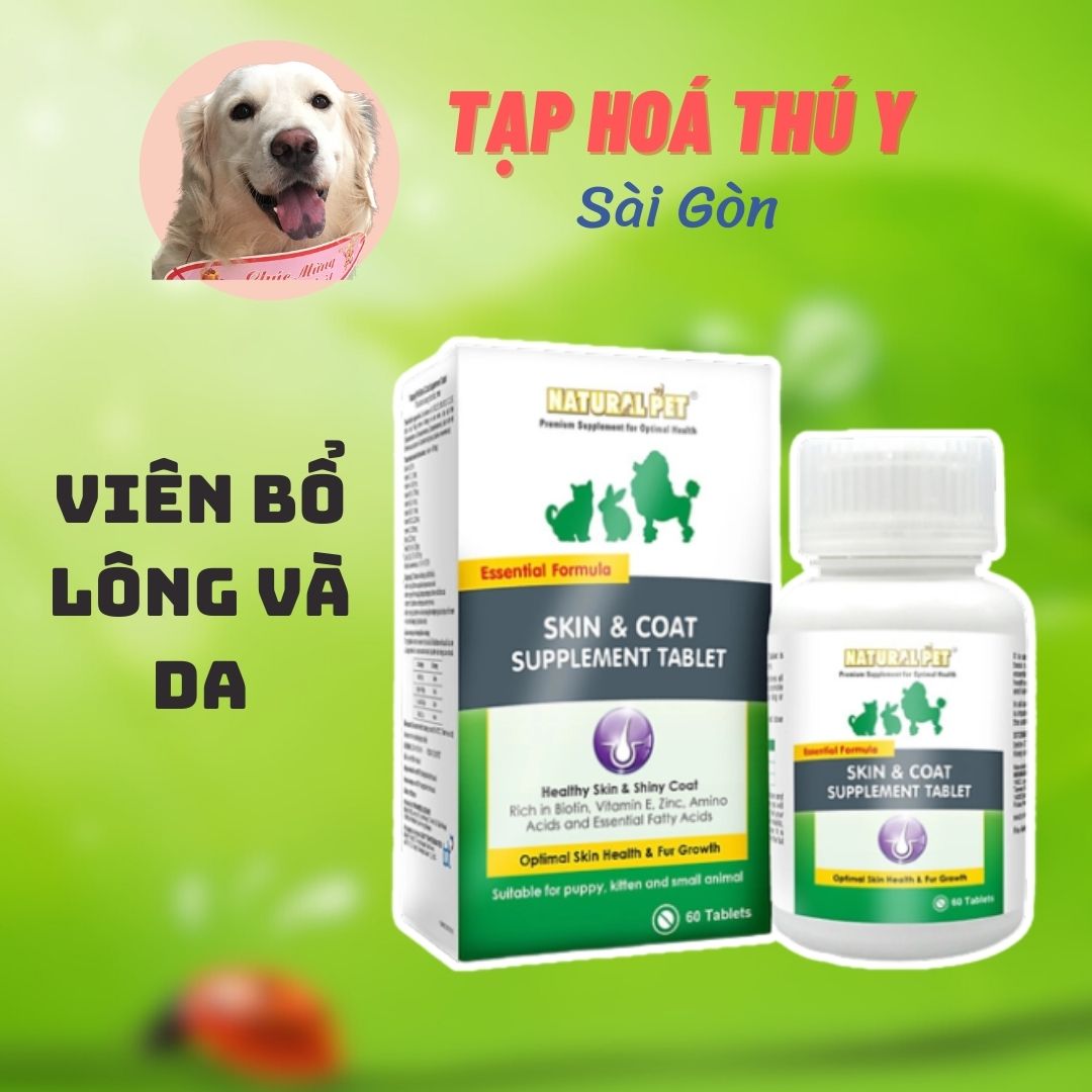 [ 5 viên ] NATURAL PET SKIN AND COAT VIÊN BỔ LÔNG CHO CHÓ MÈO