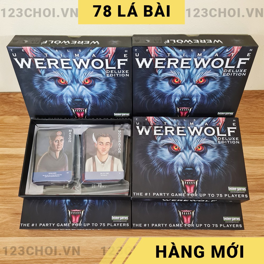 Bộ đồ chơi thẻ bài Ma sói Việt hóa bản Ultimate Deluxe mở rộng 78 lá - Board game nhập vai hành động hay nhất, chơi cùng bạn bè, gia đình