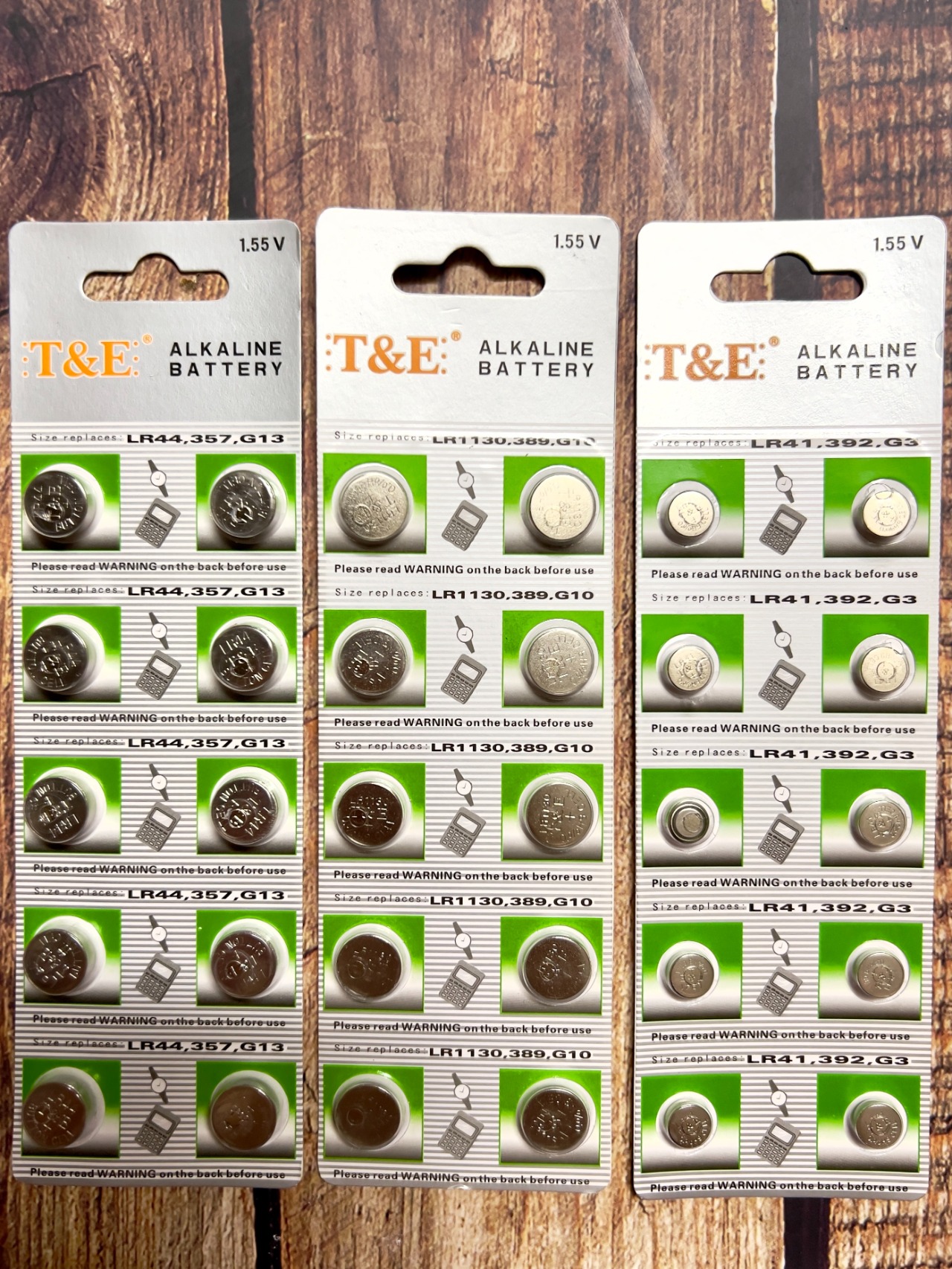 Vỉ 10 Viên Pin LR41 (AG3), LR44 (AG13), LR1130 (AG10) T&E