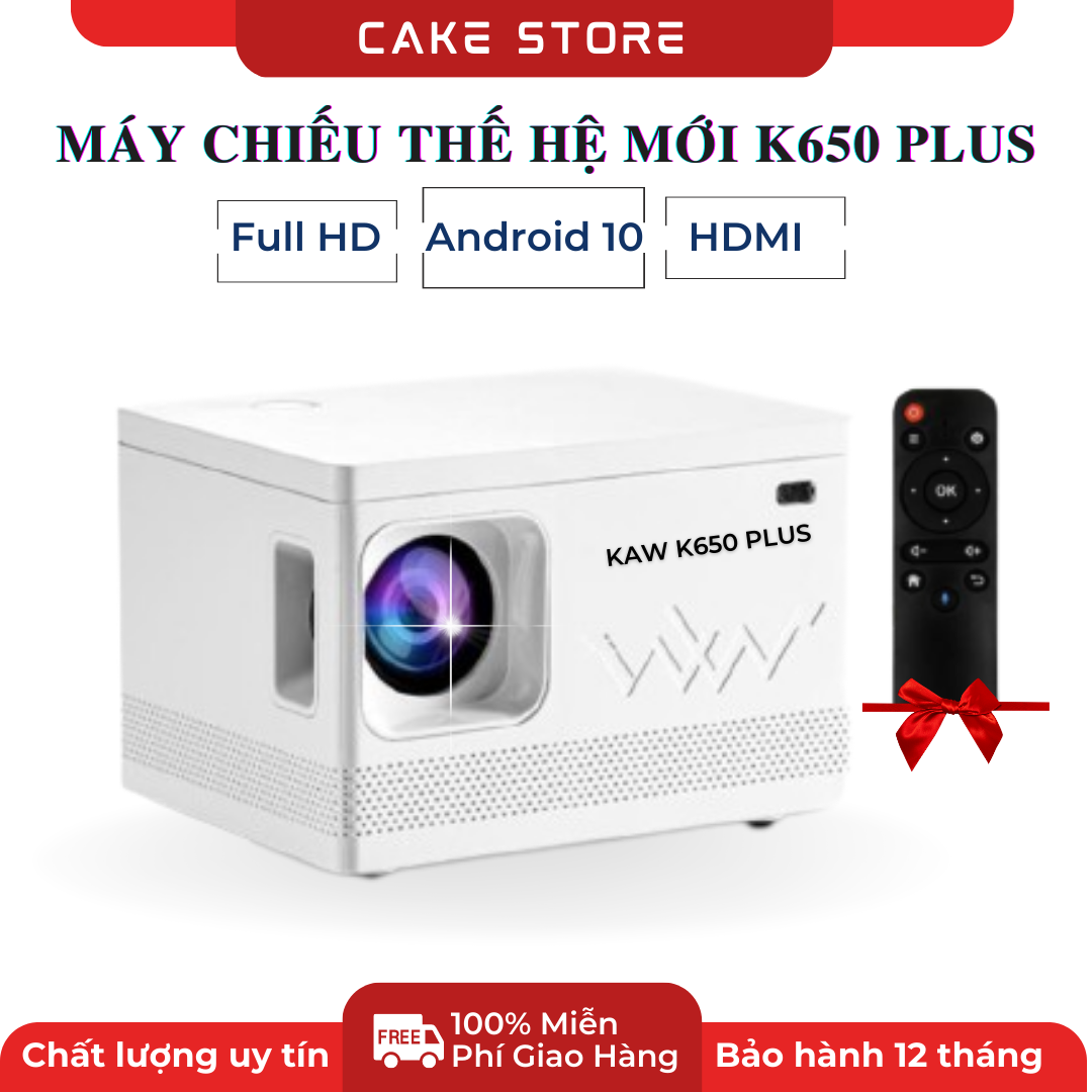 Máy chiếu android Kaw k650 plus xem phim, máy chiếu không dây KAW, Hệ điều hành android tải Youtube, Netflix ... - Hình ảnh rộng, âm thanh hay, hàng chính hãng