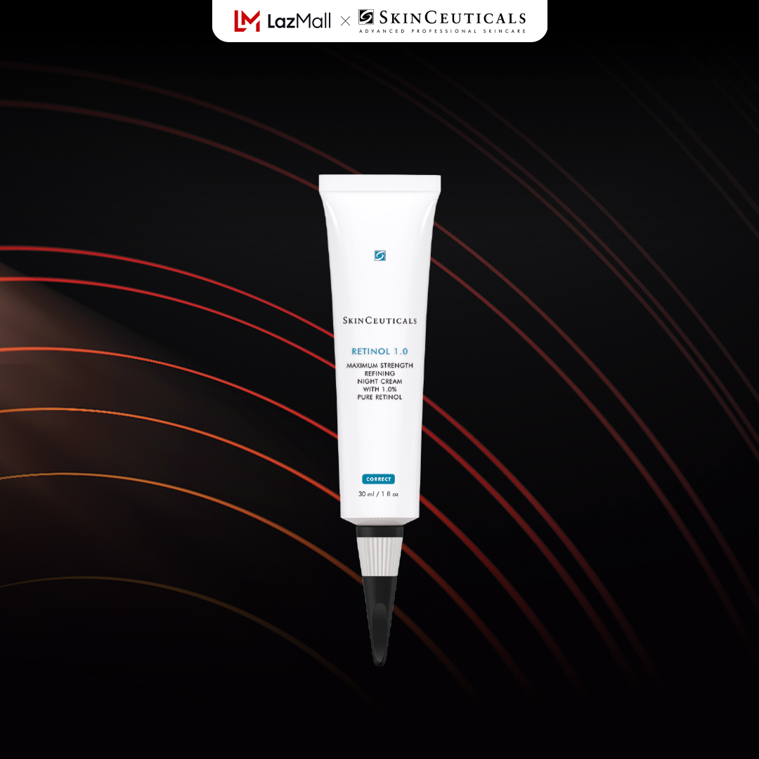 Tinh chất Retinol tinh khiết 1.0% Skinceuticals​ Retinol 1.0 hỗ trợ tái tạo da, cải thiện các khuyết điểm sau mụn và các dấu hiệu lão hóa 30ml