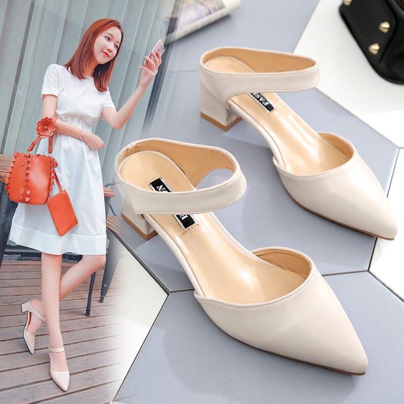 Giày cao gót 5p hở gót kiểu dáng sành điệu matc23