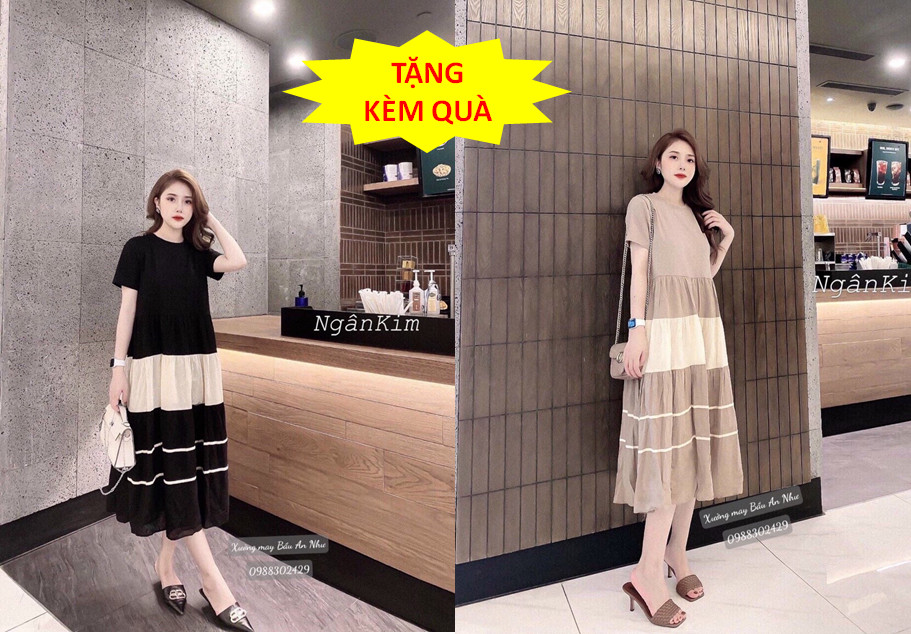 ( TẶNG QUÀ ) Đầm bầu thời trang/váy bầu thời trang/đầm bầu/váy bầu/ đầm bầu giá rẻ/chất liệu thu co giãn thoáng mát/kiểu dáng thời trang