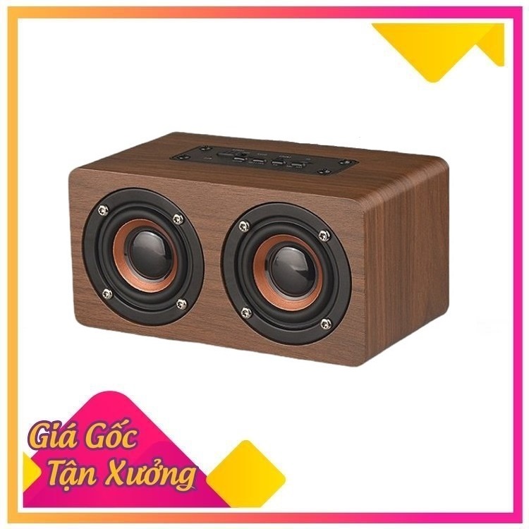 Loa bluetooth vân gỗ phong cách Bắc Âu hỗ trợ đọc thẻ nhớ âm thanh nổi HIFI siêu trầm W5