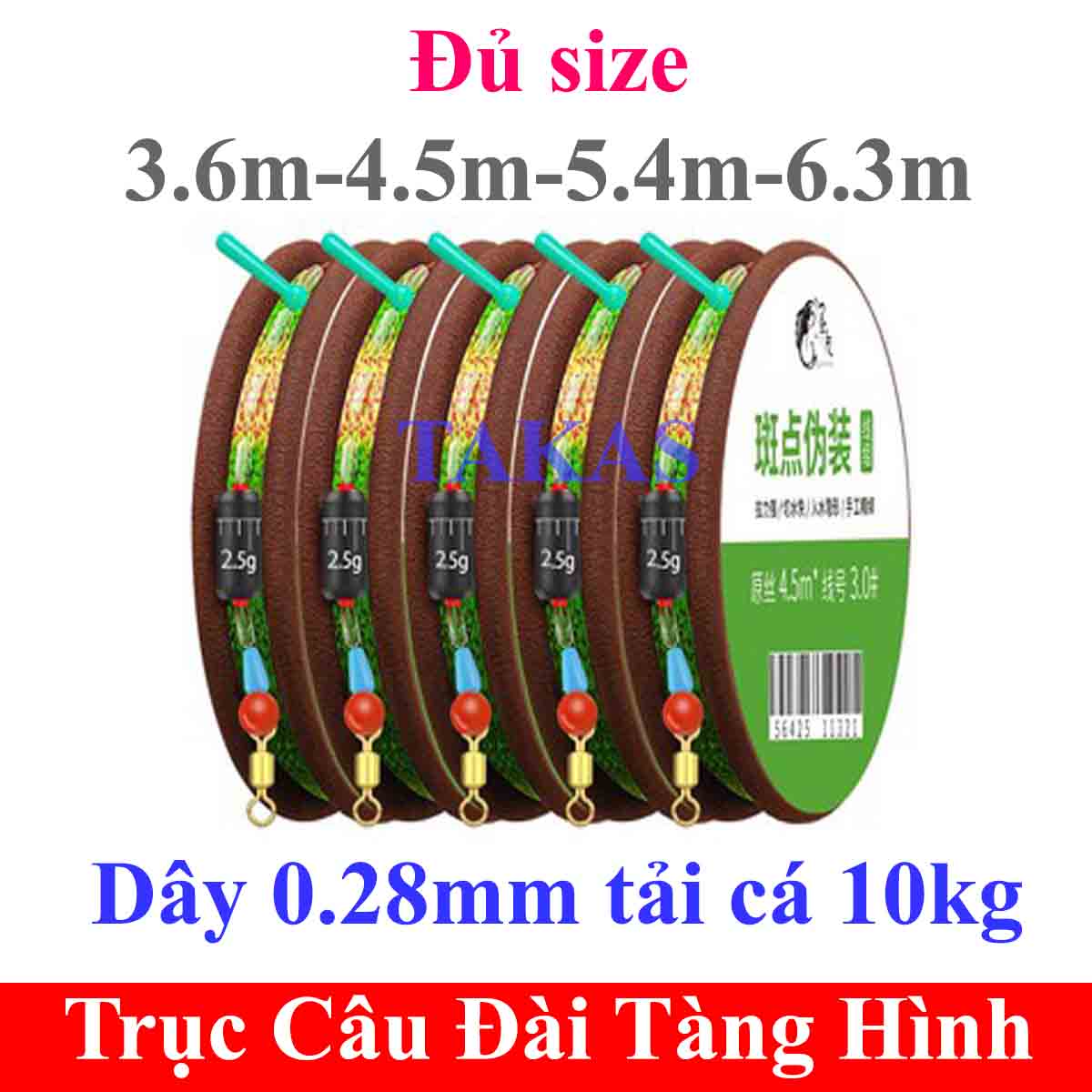 [HCM]Dây Trục Câu Đài Buộc Sẵn Cước Câu Cá Tàng Hình DC-4