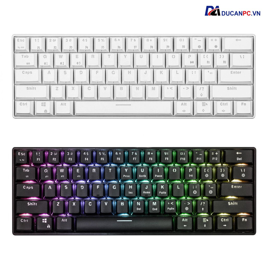 Bàn Phím Cơ Không Dây Blutooth E-DRA EK361W Led RGB - Brown Switch