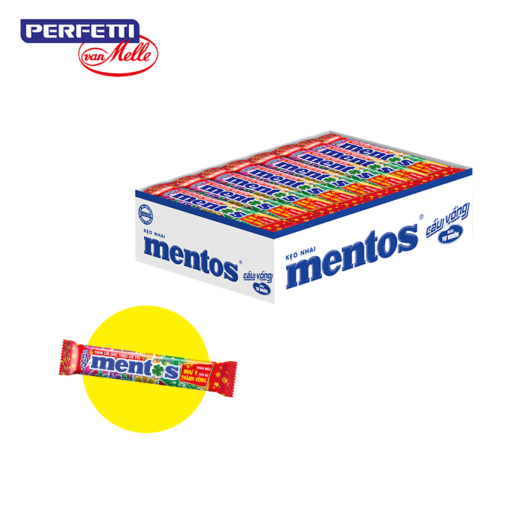 Kẹo Nhai Mentos Cầu Vồng Phiên Bản Câu Chúc Tết 2022 (Hộp 16 Thỏi)