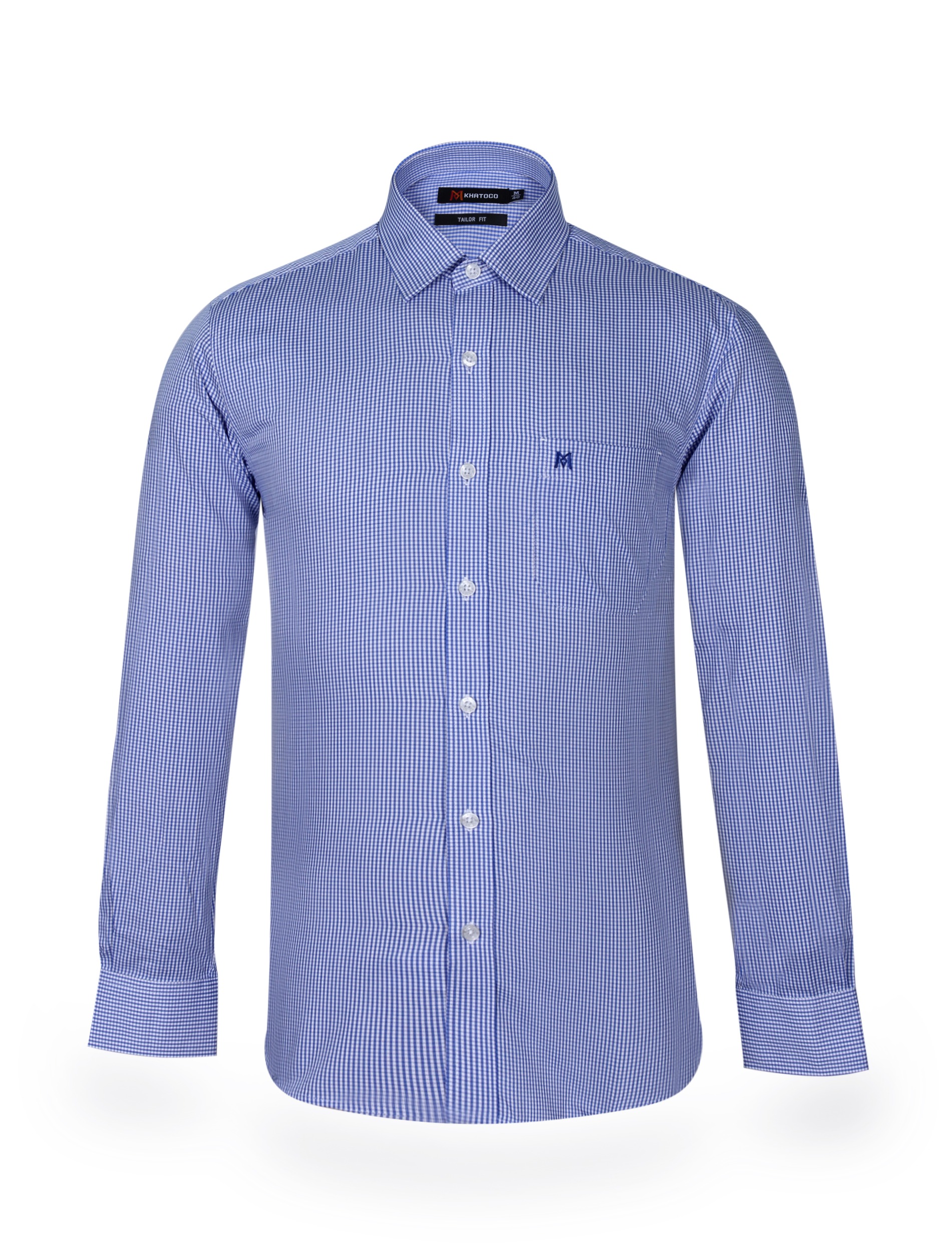 Áo sơ mi nam Khatoco dài tay màu xanh mã A1MD468T1-CNCR012-2004-D