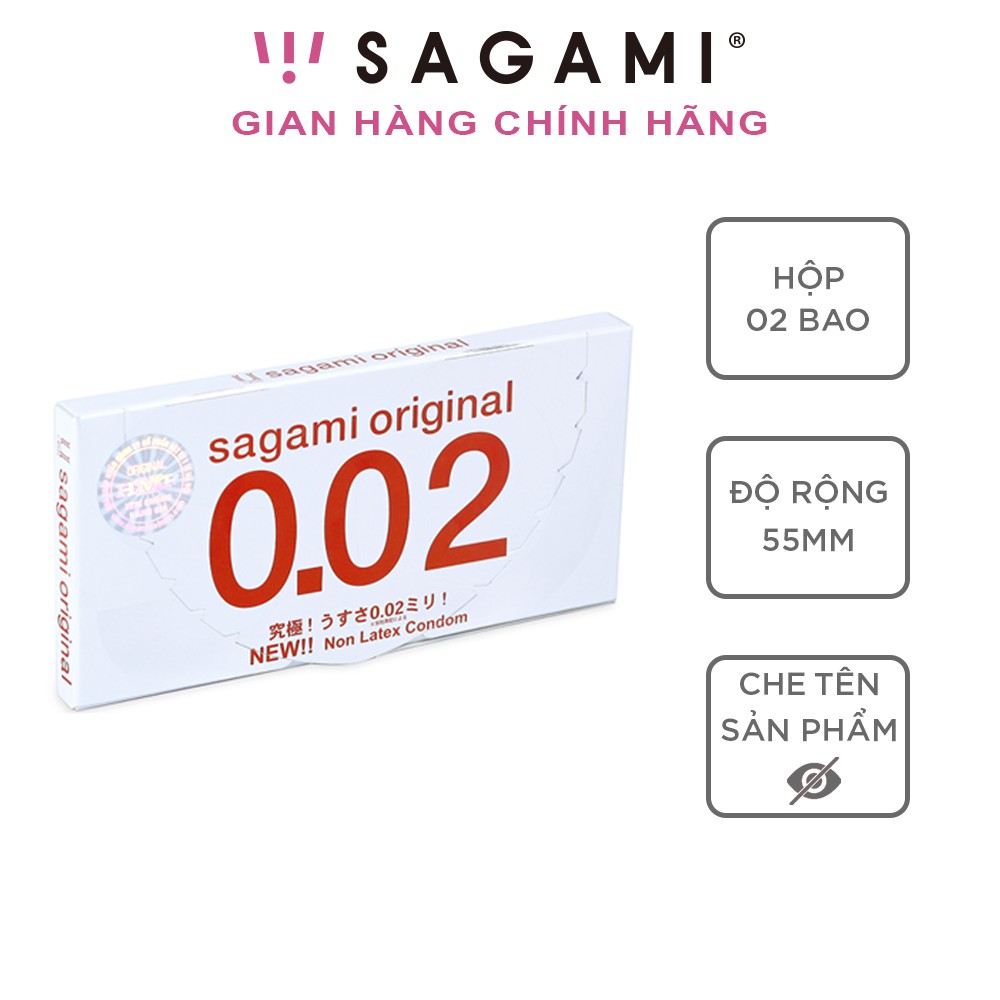 Bao cao su Sagami Original 0.02 - Bao cao su nam siêu mỏng Sagami 002 Non Latex size lớn