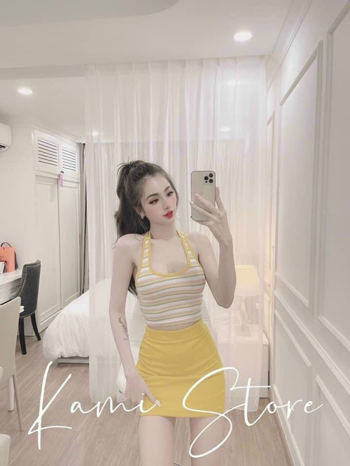 Set bộ thun borip áo croptop và chân váy free size dưới 55kg thời trag nữ hot trend julidos 2021