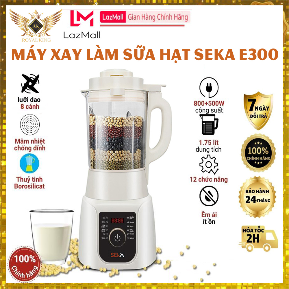 Máy xay sữa hạt seka sk-602/e300 1750 lít công suất 800w, 12 chức năng lỗi 1 đổi 1, bảo hành 12 tháng