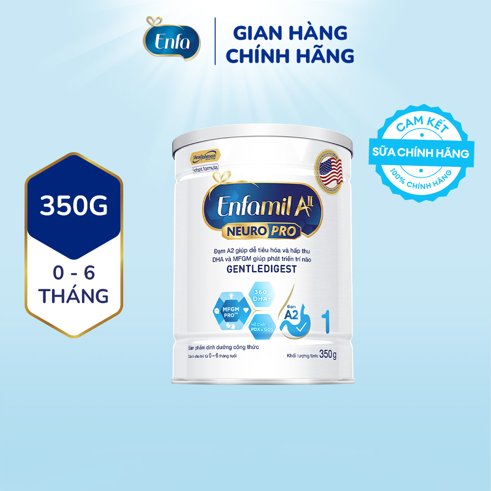 Sữa bột Enfamil A2 Neuropro 1 cho trẻ từ 0-6 tháng tuổi – 350g