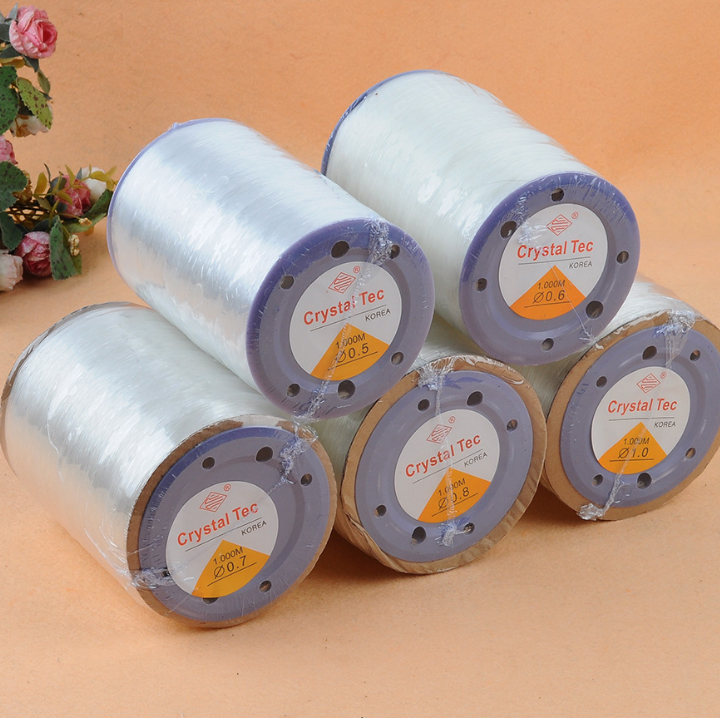5m Cước co giãn 0.8mm dùng xỏ hạt, làm sản phẩm thủ công