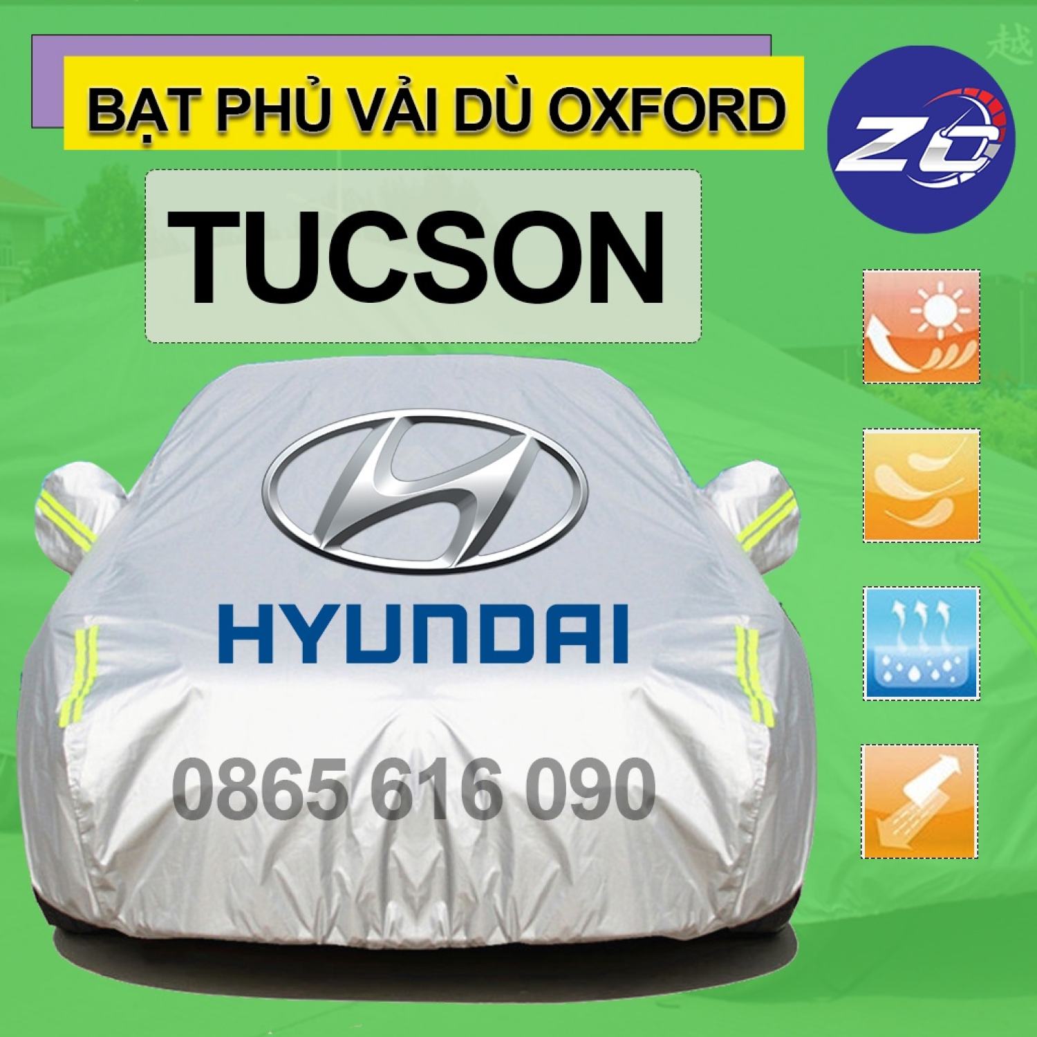 Bạt trùm xe Hyundai Tucson vải dù oxford cao cấp , áo bạt phủ oto xe hơi trùm che kín che nắng,mưa, bạt phủ ô tô vải dù oxford bảo vệ oto xe hơi để ngoài trời, bat phu oto, bat che oto xe hơi hàng sẵn giao nhanh