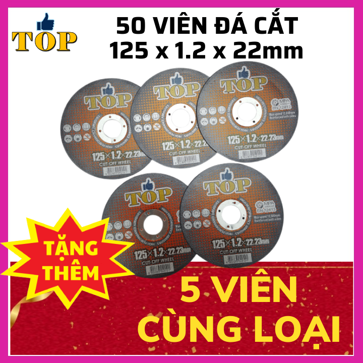 50 viên ĐÁ CẮT SẮT phi 125 ( 1 tấc 2) | Đá cắt inox | Đá cắt TOP