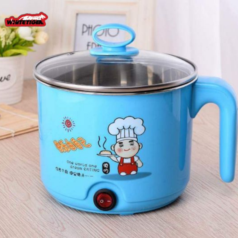 Ca nấu mì, ăn lẩu, đun nước siêu tốc đa năng mini 2 tầng tặng kèm xửng hấp