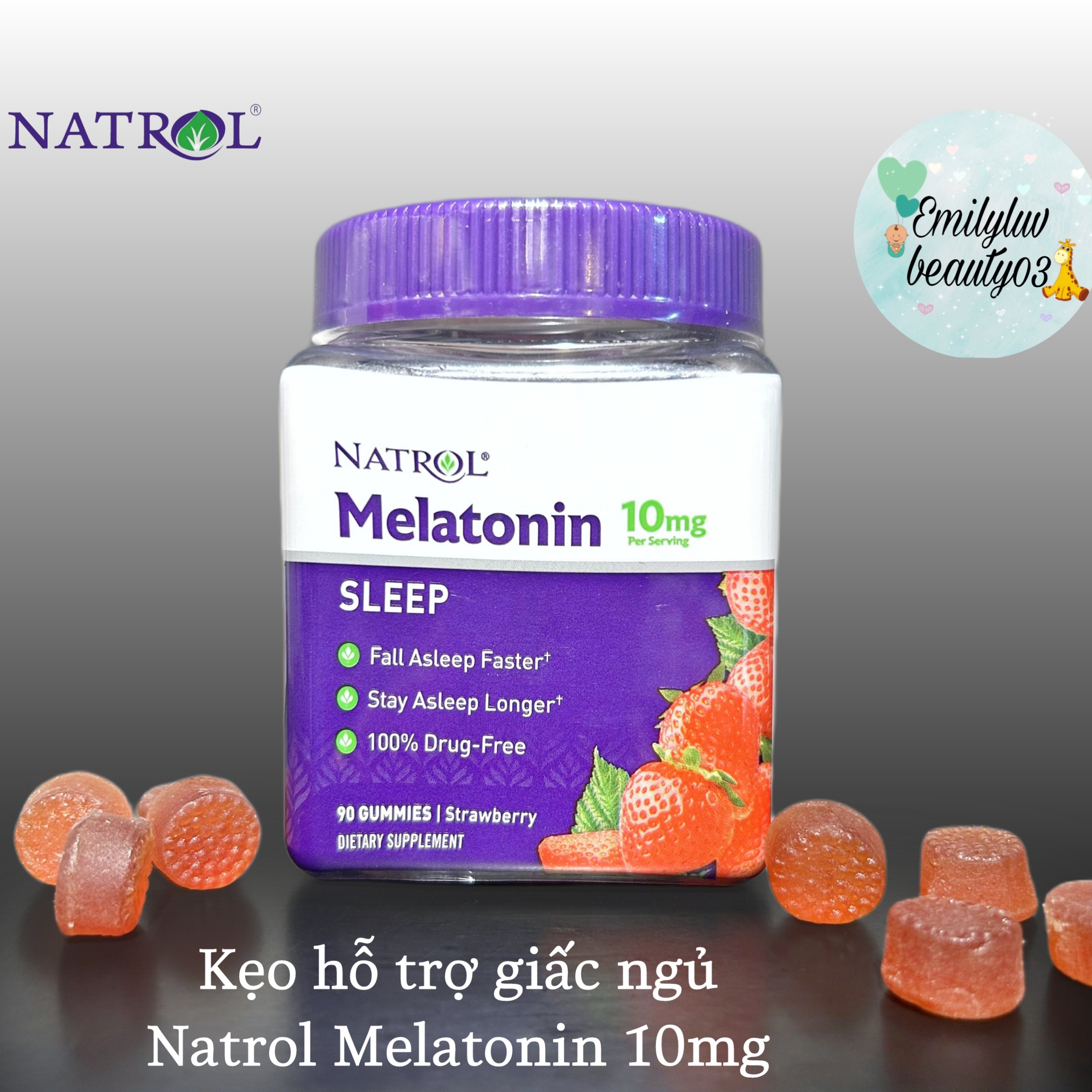 Kẹo dẻo ngủ ngon Natrol Melatonin 10mg
