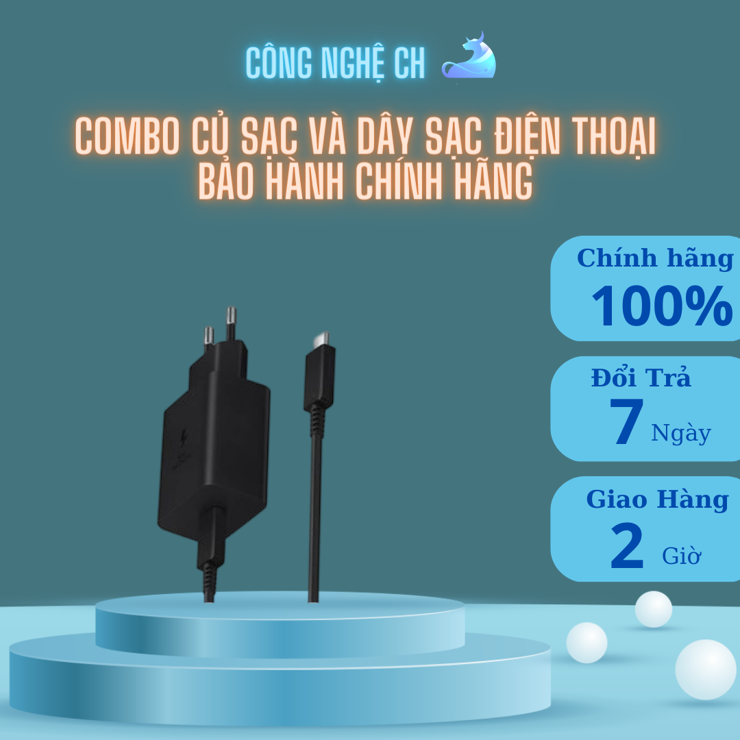 Combo củ sạc và dây sạc điện thoại bảo hành chính hãng