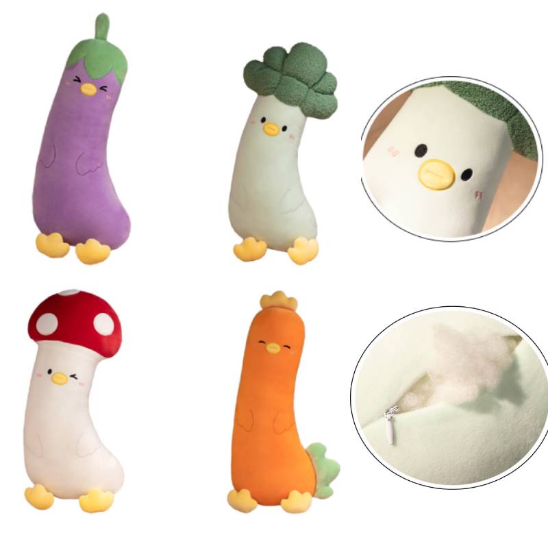 Cartoon Plush Chick Toy Long Vegetable Looks Clip Leg Sleeping Girls