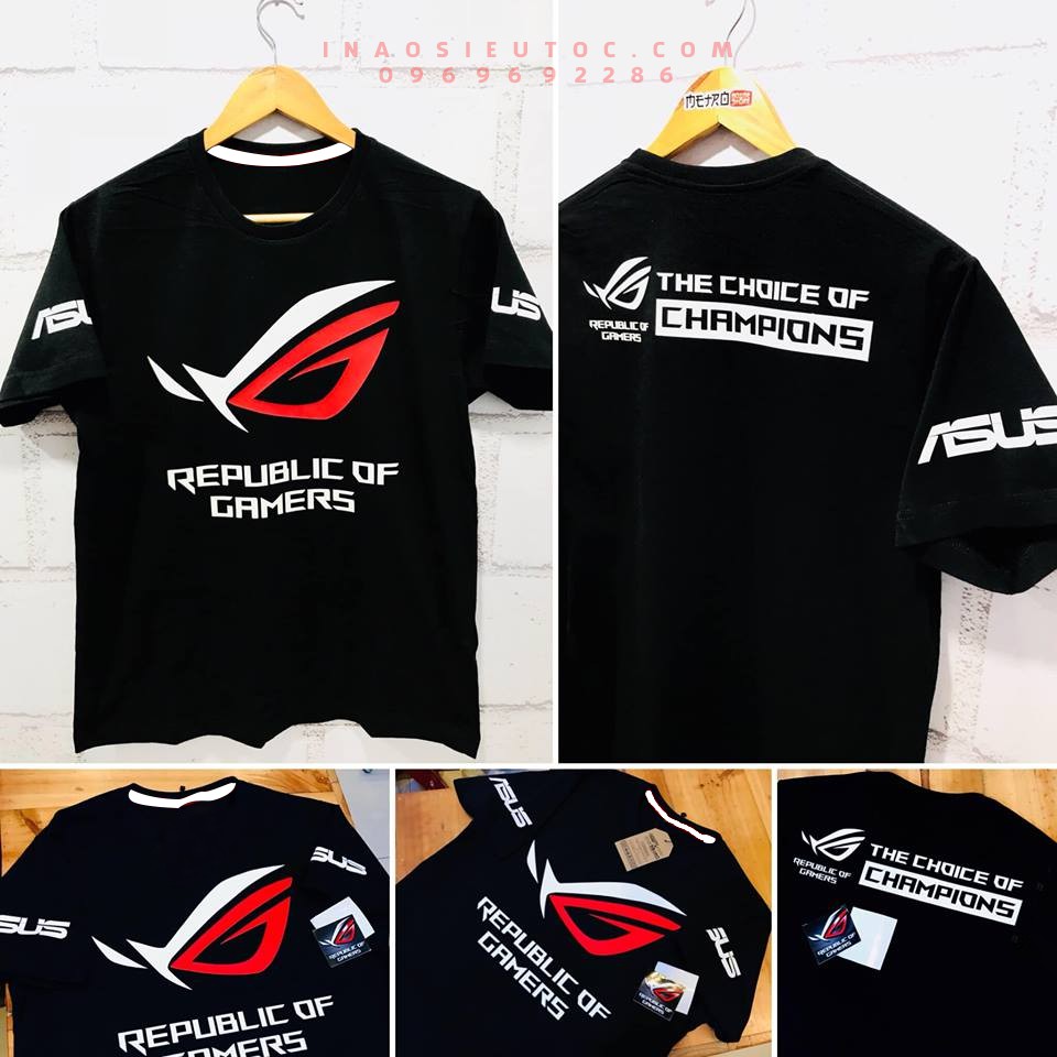 Áo thun unisex in game Asus ROG - áo game PUBG - FF - áo team đẹp giá rẻ