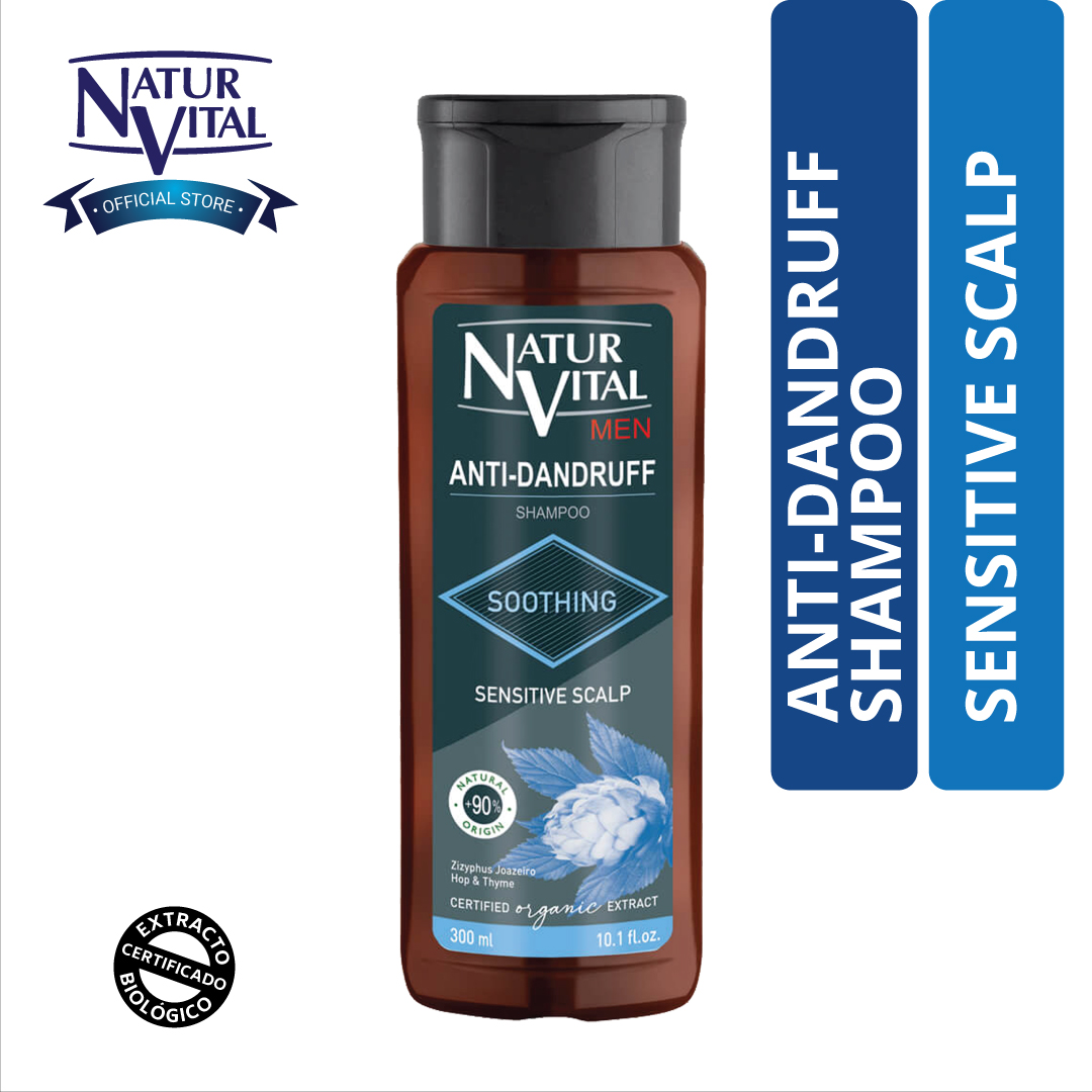 Dầu gội naturvital anti dandruff sensitive scalp thuần chay dành cho da đầu nhạy cảm, giúp giảm gàu, làm dịu da đầu, mang đến mái tóc thơm sạch & bồng bềnh