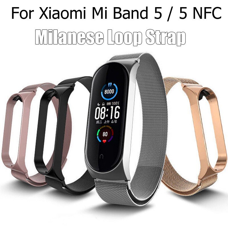 Dây thay nam châm Mi band 5/6 chính hãng Mijobs - dây đeo thay thế miband 5/6 milanese loop