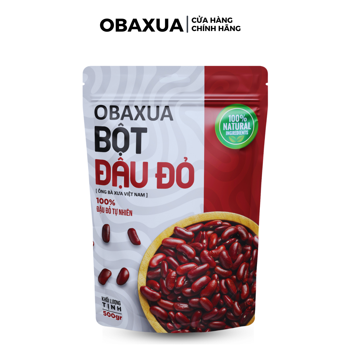 Bột Đậu Đỏ Obaxua 1Kg - Dùng dưỡng trắng toàn thân, mặt nạ dưỡng da giúp da trắng mịn da