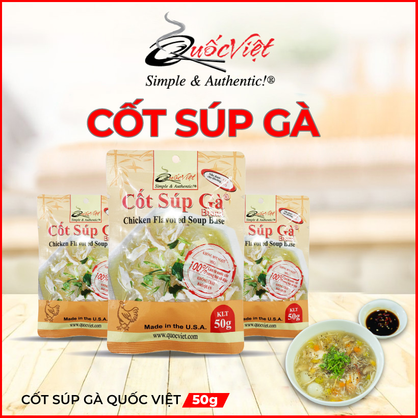 Gia vị nấu súp Gà Cốt Quốc Việt cô đặc Nhập Khẩu USA (50g)