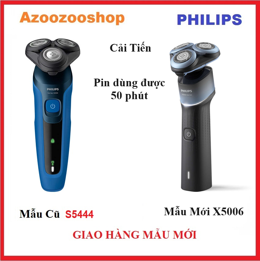 Máy Cạo Râu Philips S5444, X5006 Mẫu Mới Thay Thế Năm 2024 - Sạc Nhanh 1h Cạo Khô Hoặc Ướt Bảo Vệ Da - Bảo Hành Chính Hãng 2 Năm