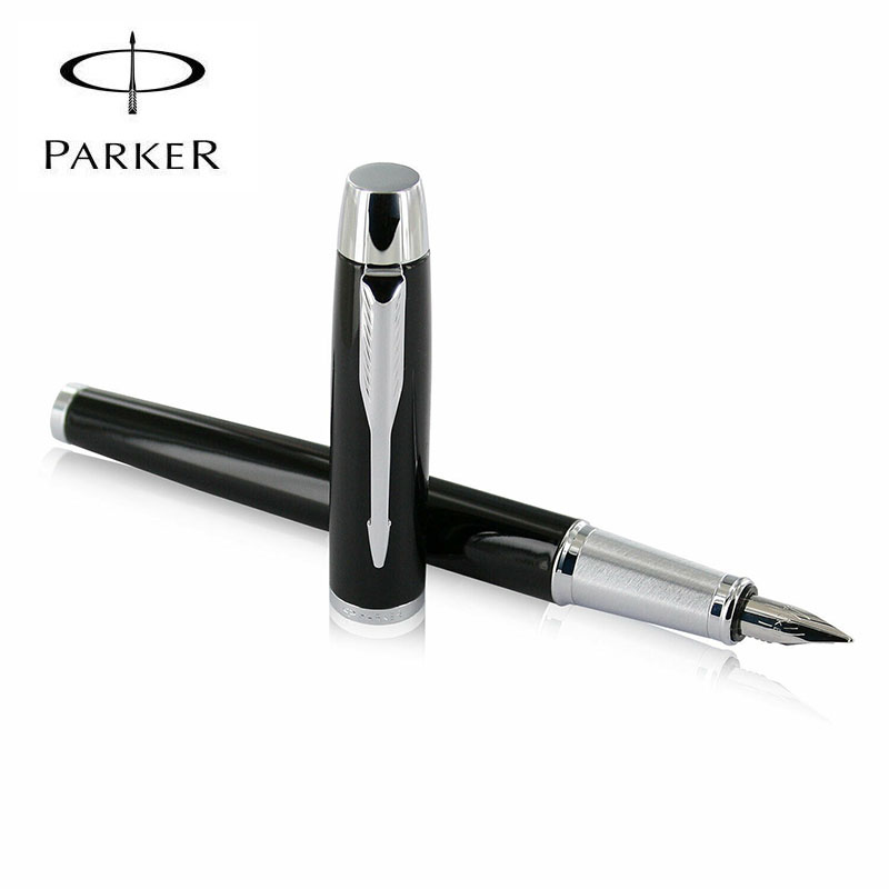 Parker IM Bút Máy Trang Trí Chrome Màu Đen, Tốt Với Hộp Quà Tặng