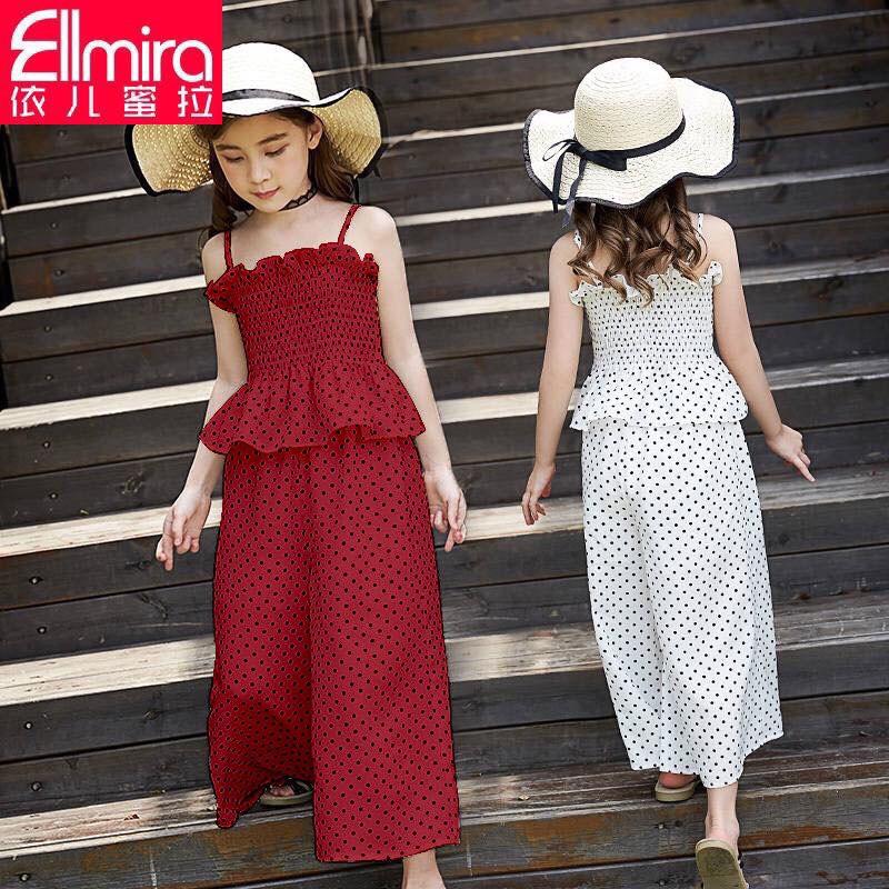 Set bộ chấm bi 2 dây, chất lụa hàn mát mịn cho bé gái từ 12kg - 40kg, Set bộ bé gái, Thời trang trẻ em thiết kế, Hàng thiết kế cho bé, Set bộ sành điệu cho bé, Thời trang trẻ em Hàn Quốc, Quần áo trẻ em, Miễn phí cho đơn hàng 200k