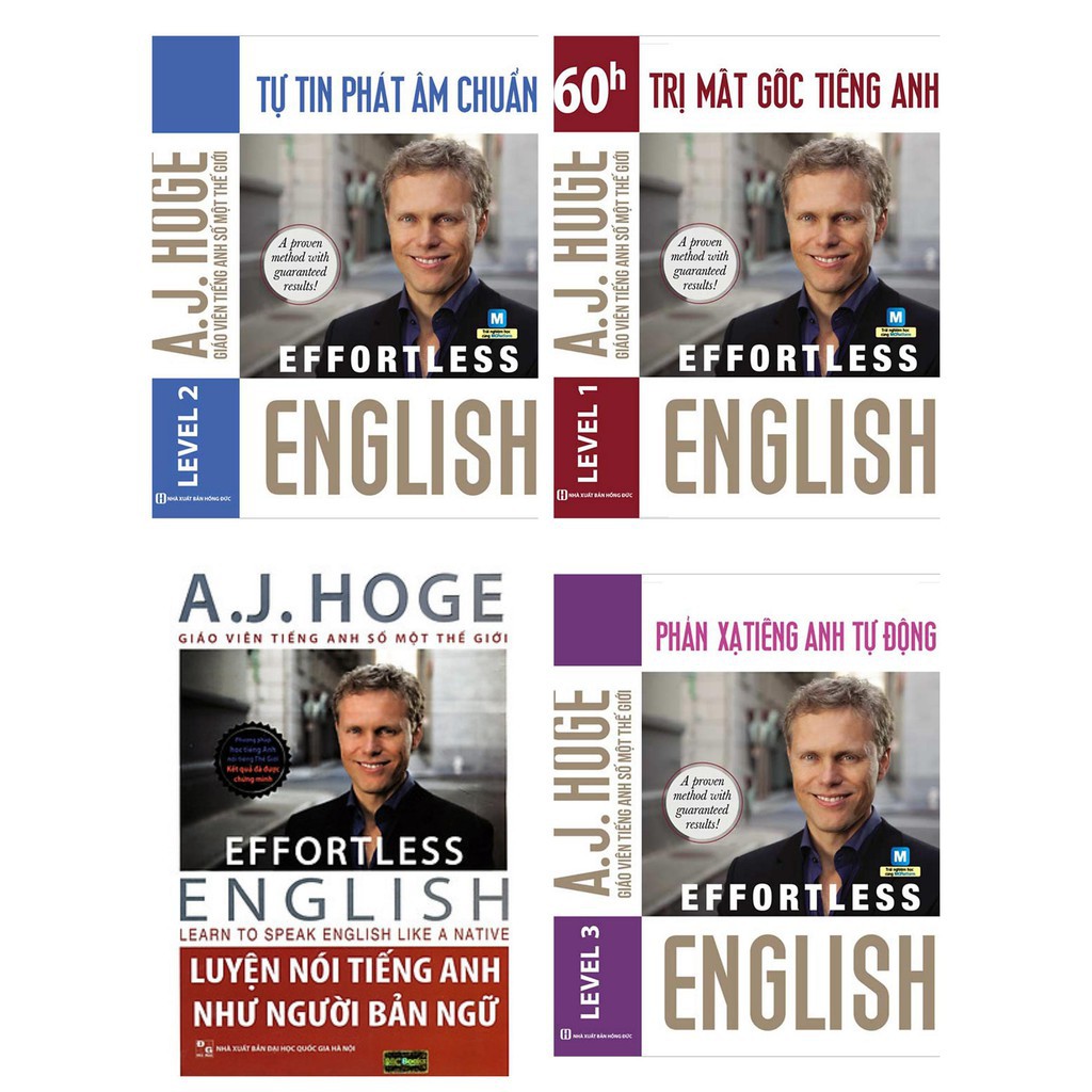 Sách - combo bộ 4 cuốn effortless english + học tiếng anh như người bản ngữ