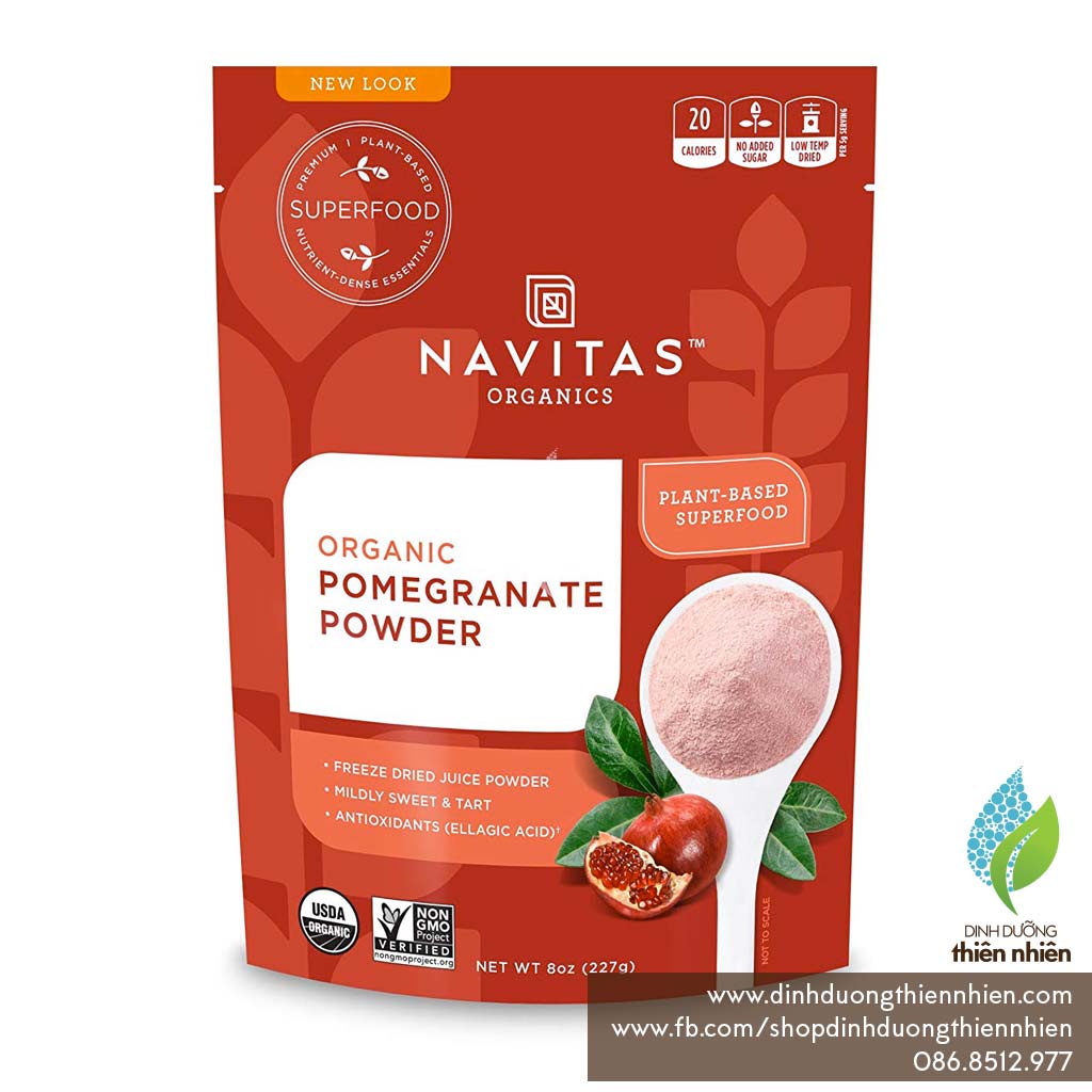 Bột Nước Ép Trái Lựu Hữu Cơ Navitas Organic Pomegranate Powder, 227g