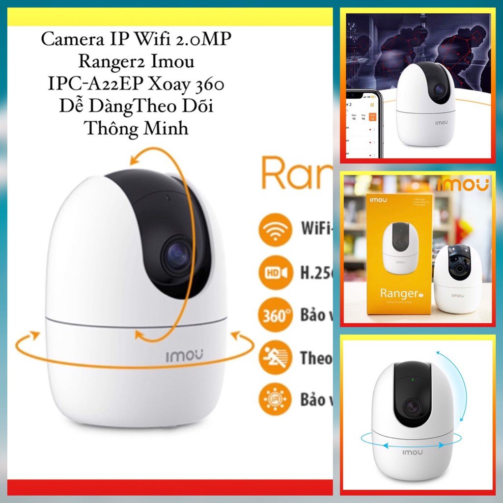 Camera ip wifi 2mp ranger 2 a22ep imou - hàng chính hãng bảo hành 24 tháng
