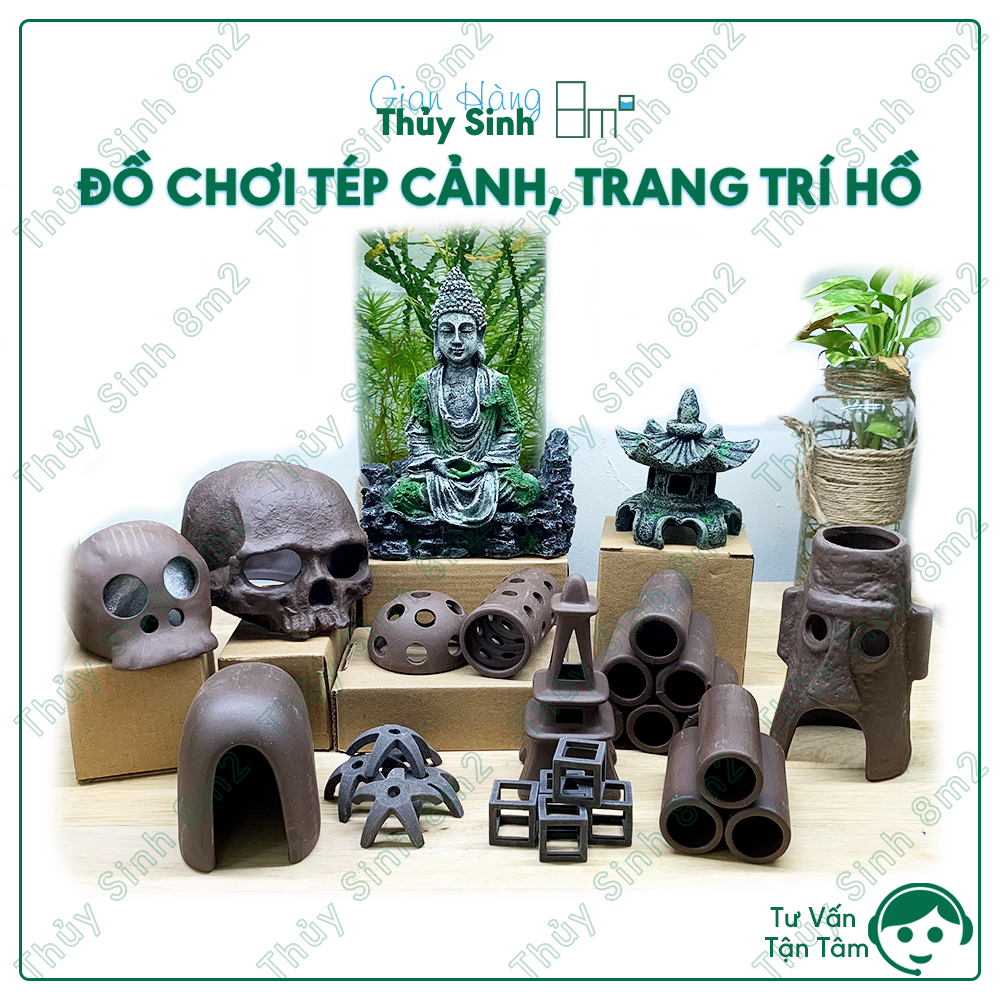 Đồ chơi tép cảnh, hang cá pleco, hang gốm trang trí | 8m2