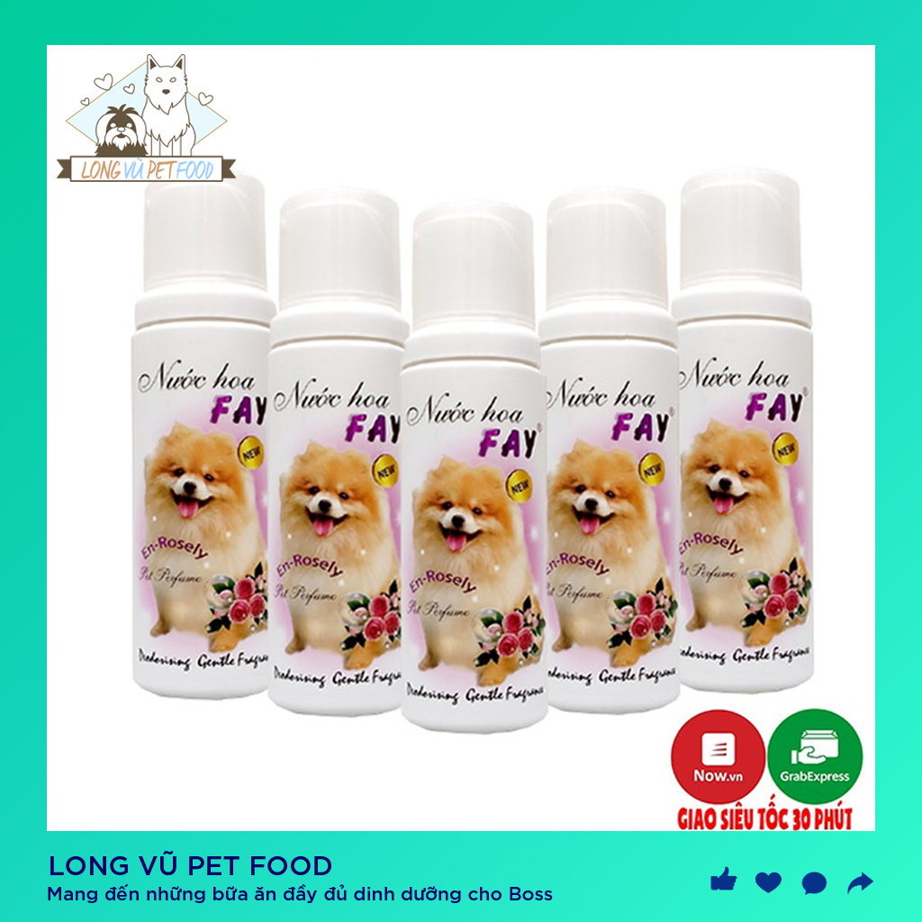 Nước hoa xịt cho chó mèo thơm lâu - Fay Nước hoa En-rosely lọ 90ml - Long Vũ Pet Food